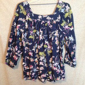 Floral 3/4 sleeve top by Terra & Sky size 2X
